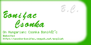 bonifac csonka business card